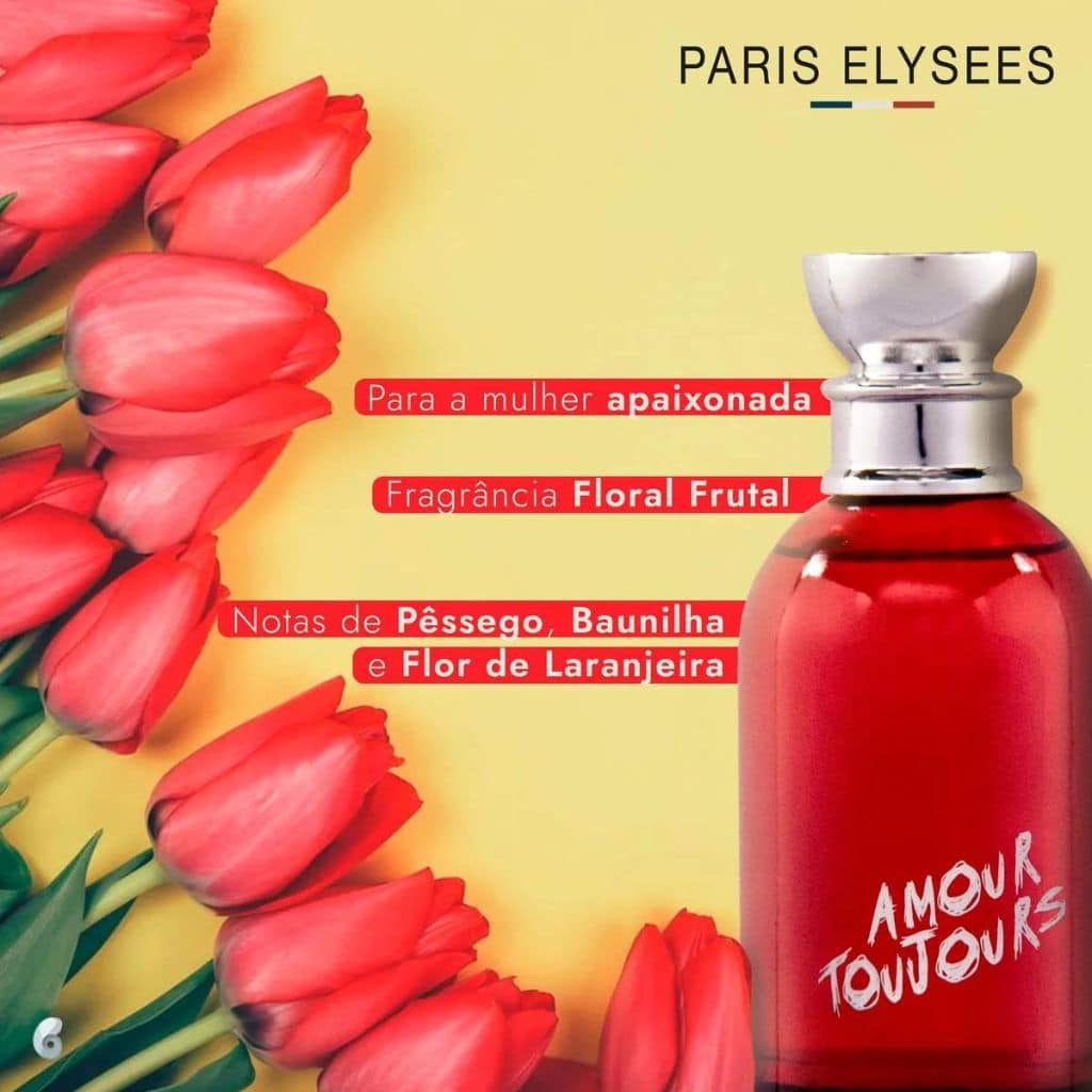 Perfume Feminino Amour TouJours Paris Elysees 100 ml Notas do perfume