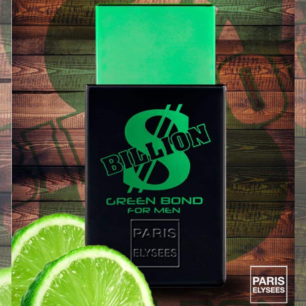 Perfume Masculino Billion Green Bond Paris Elysees 100 ml Imagem notas do perfume