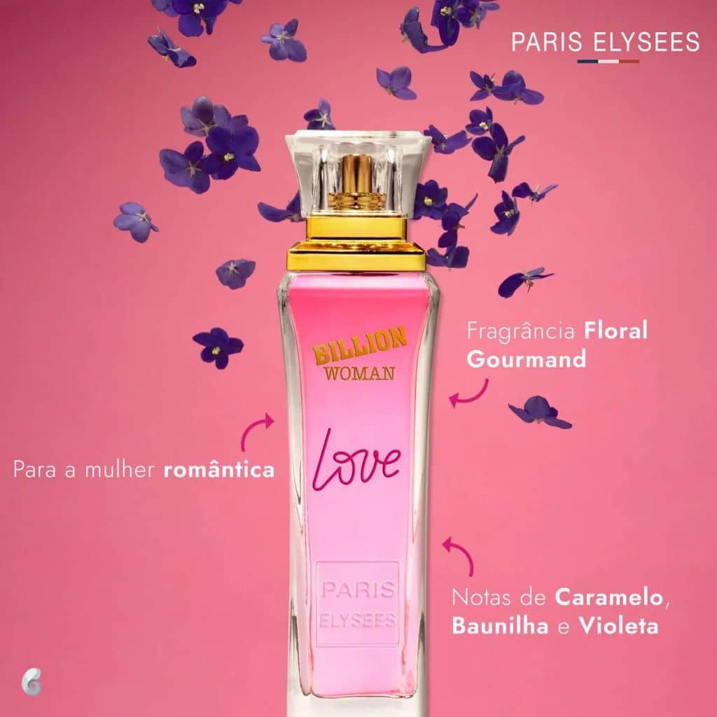 Billion Woman Love Paris Elysees Perf. Feminino 100ml notas do perfume