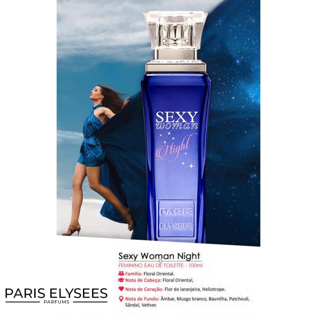 Notas da Fragrância Sexy Woman Night Paris Elysees Eau de Toilette