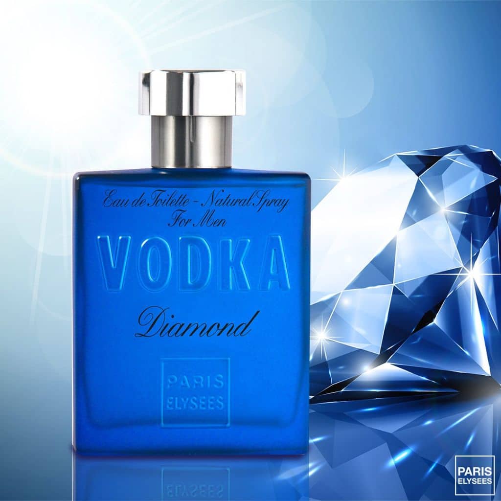 Perfume Masculino Vodka Diamond Paris Elysees 100 ml Imagem fundo com Diamante