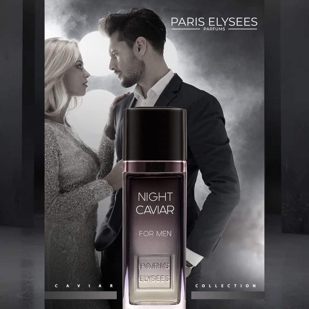 Perfume Masculino Night Caviar Paris Elysees 100 ml Fundo preto